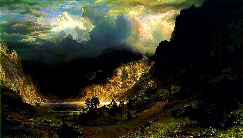 Albert Bierstadt Storm in the Rocky Mountains Mt Rosalie oil painting picture